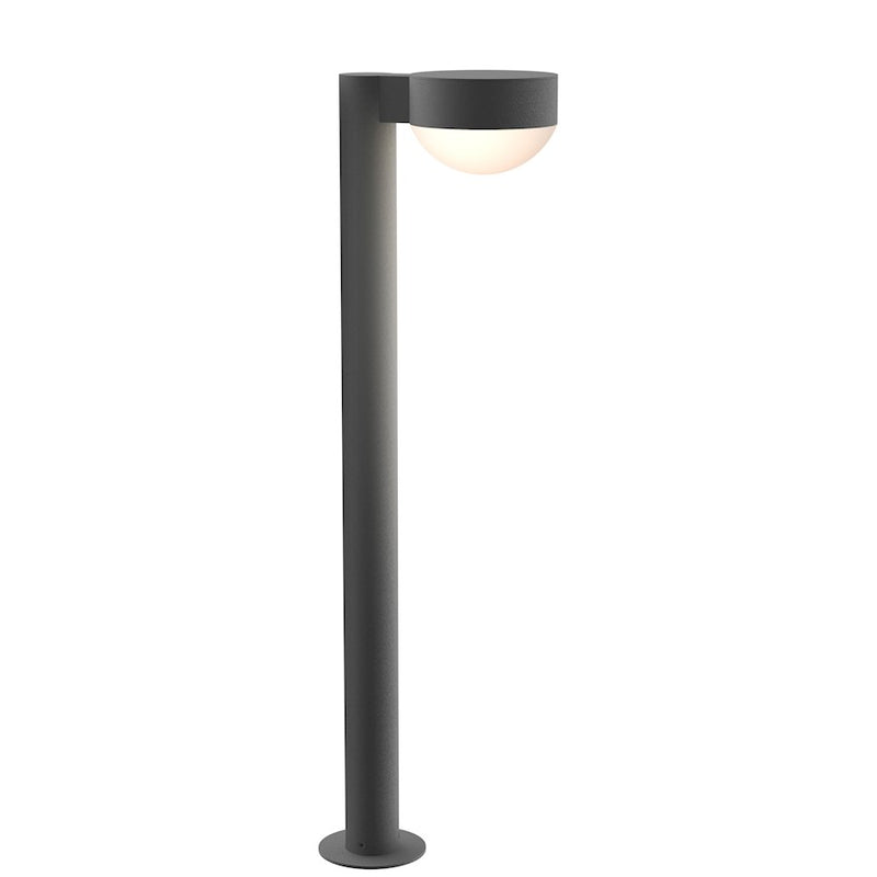 Sonneman Reals 1 Light 28" LED Bollard, Gray/Dome Lens - 7305-PC-DL-74-WL