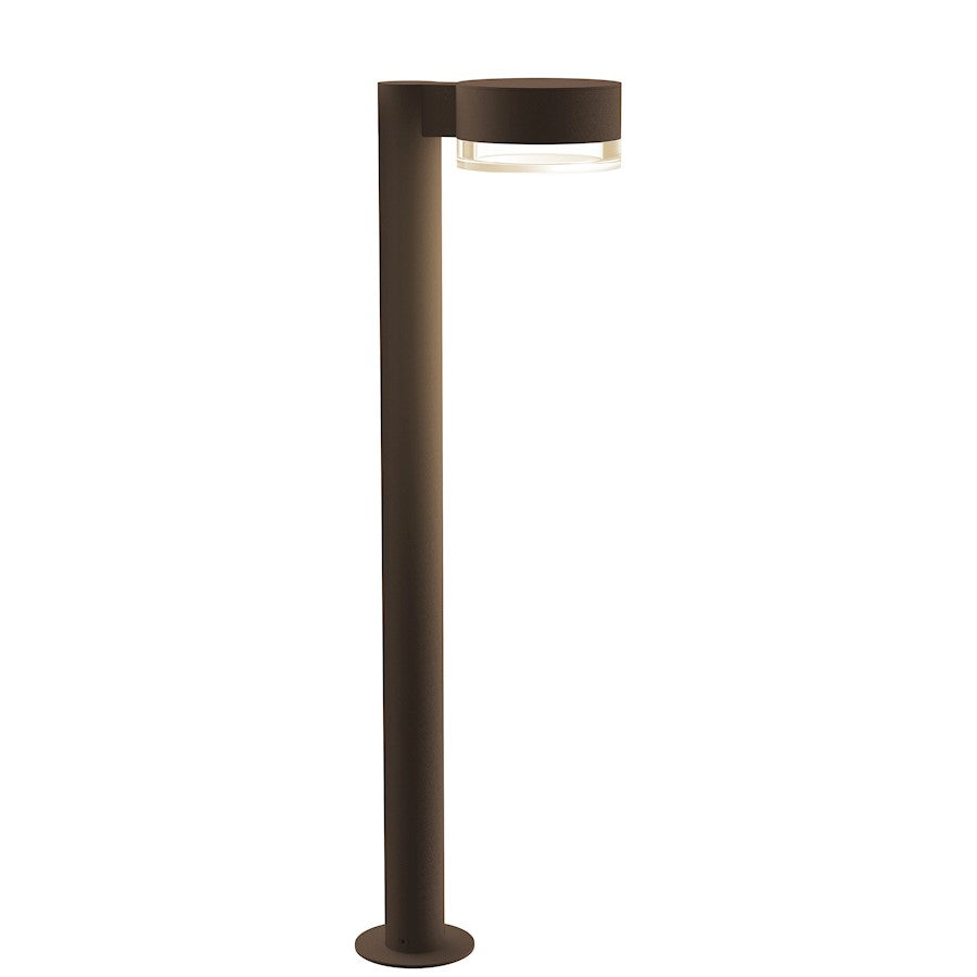 Sonneman Reals 1 Light 28" LED Bollard, BZ/Clear Cylinder - 7305-PC-FH-72-WL