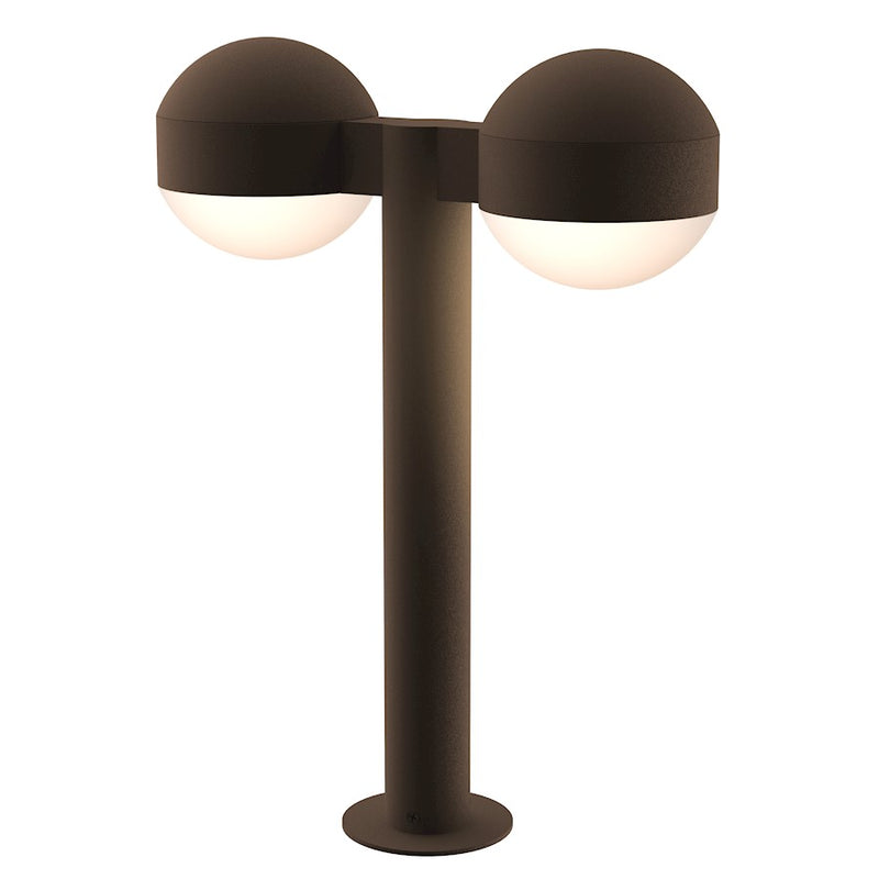 Sonneman Reals 2 Light 17" LED Double Bollard/Globe, BZ/Dome - 7306-DC-DL-72-WL