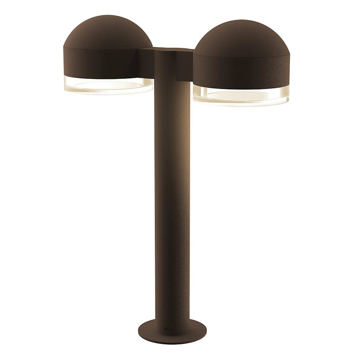 Sonneman Reals 2-Lt 17" LED Double Bollard/Bowl, BZ//CLR Cyl - 7306-DC-FH-72-WL