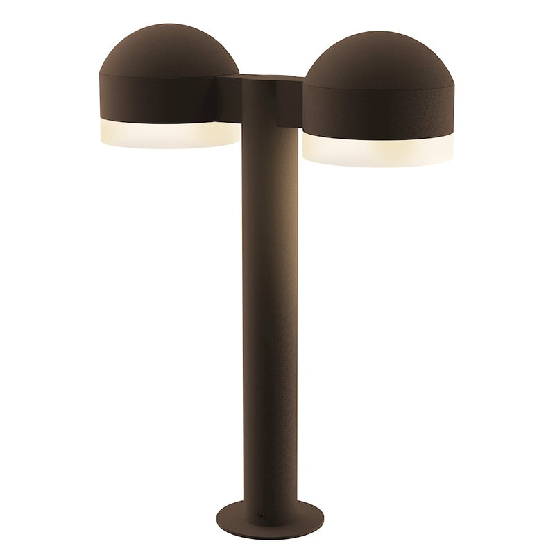 Sonneman Reals 2-Lt 17" LED Double Bollard/Bowl, BZ/WH Cyl - 7306-DC-FW-72-WL