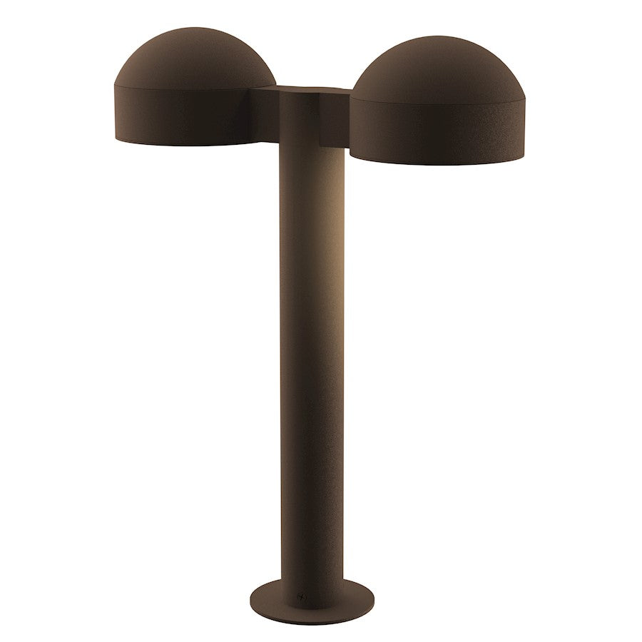 Sonneman Reals 2-Lt 17" LED Dbl Bollard/Dome, BZ/Dome/Plate - 7306-DC-PL-72-WL