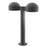 Sonneman Reals 2-Lt 17" LED Dbl Bollard, GY/Dome Caps/Plate - 7306-DC-PL-74-WL