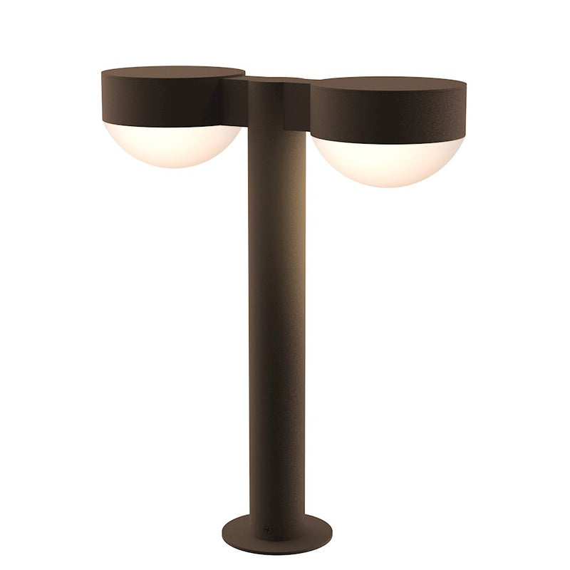 Sonneman Reals 2-Lt 16" LED Double Bollard/Bowl, BZ/Frosted - 7306-PC-DL-72-WL