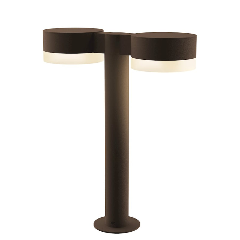 Sonneman Reals 2-Lt 16" LED Double Bollard, BZ/WH Cylinder - 7306-PC-FW-72-WL