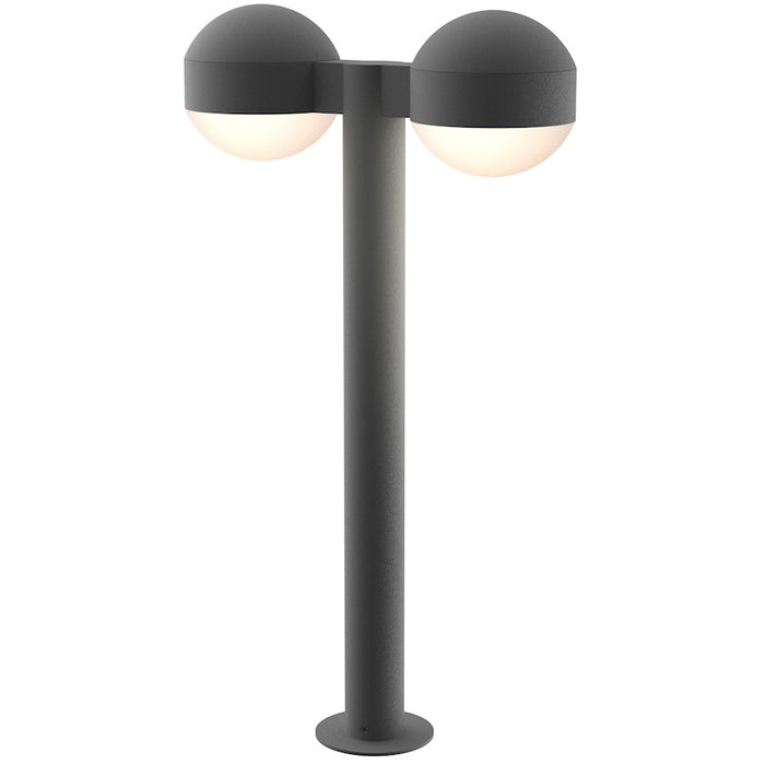 Sonneman Reals 2 Light 23" LED Double Bollard, Gray/Dome Lens - 7307-DC-DL-74-WL