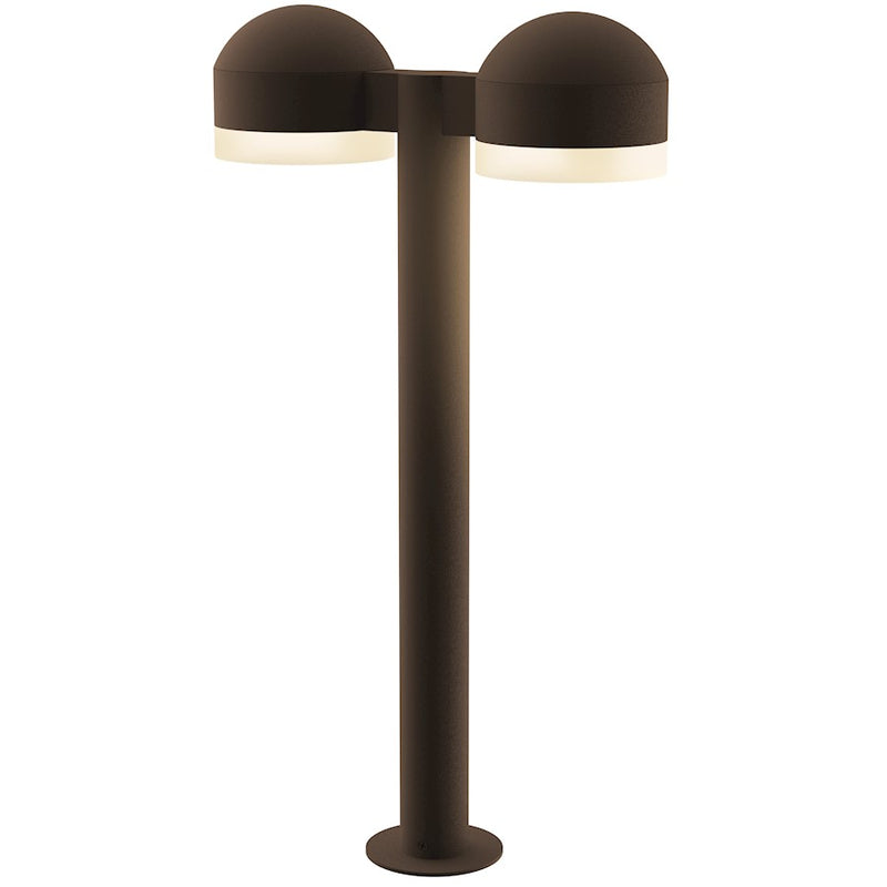 Sonneman Reals 2-Lt 23" LED Double Bollard, BZ/WH Cylinder - 7307-DC-FW-72-WL