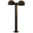 Sonneman Reals 2-Lt 23" LED Dbl Bollard, BZ/Dome Caps/Plate - 7307-DC-PL-72-WL