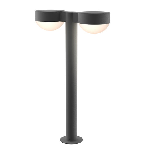 Sonneman Reals 2 Light 22" LED Double Bollard, Gray/Dome Lens - 7307-PC-DL-74-WL