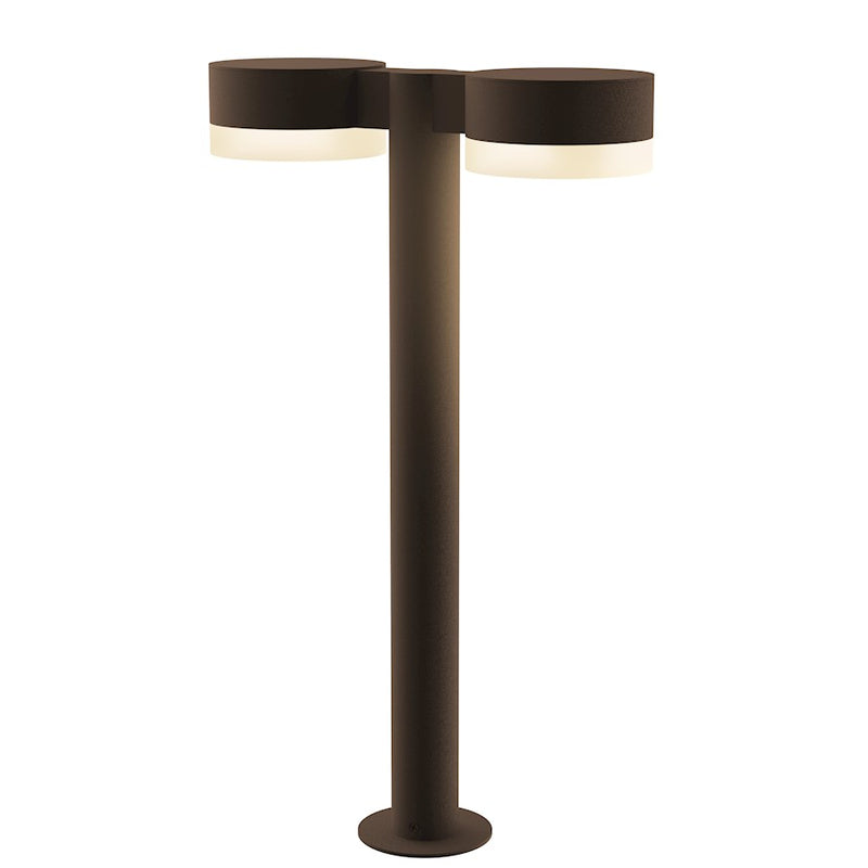 Sonneman Reals 2-Lt 22" LED Double Bollard, BZ/WH Cylinder - 7307-PC-FW-72-WL