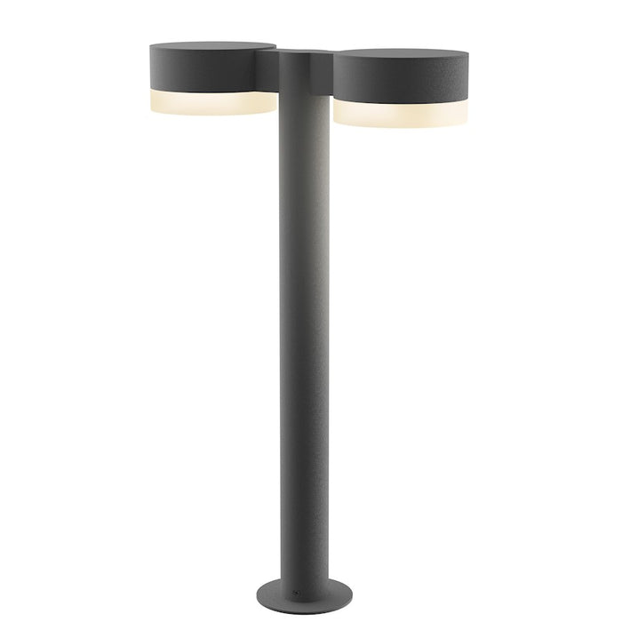 Sonneman Reals 2-Lt 22" LED Double Bollard, GY/WH Cylinder - 7307-PC-FW-74-WL