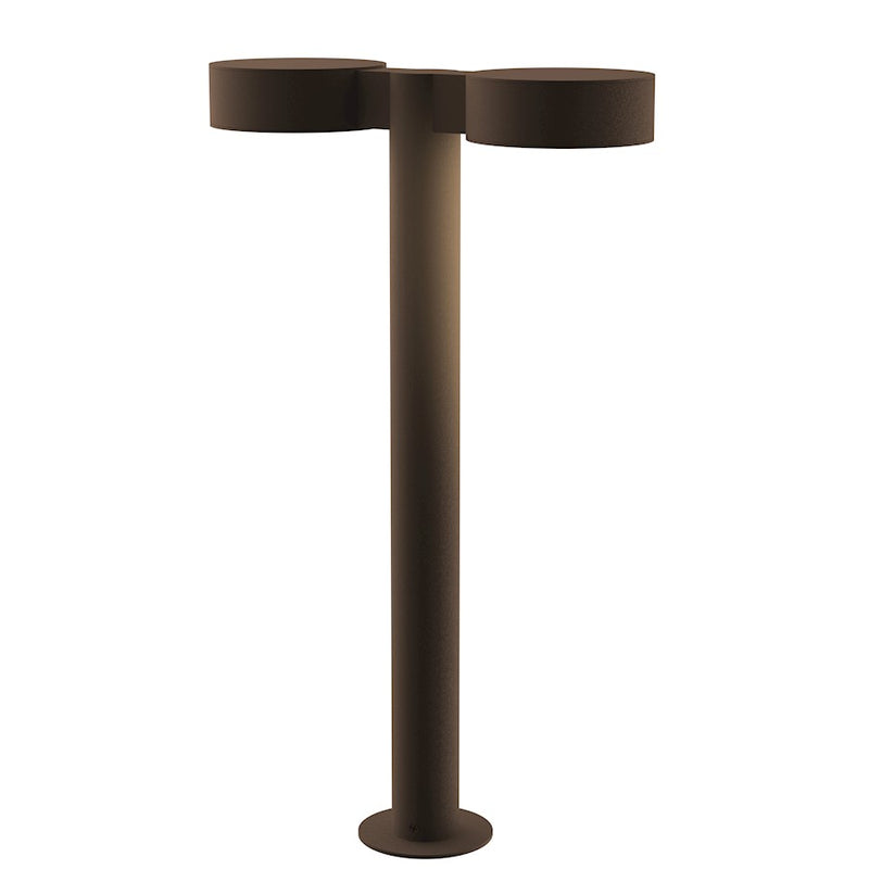 Sonneman Reals 2 Light 22" LED Double Bollard, BZ/Plate - 7307-PC-PL-72-WL