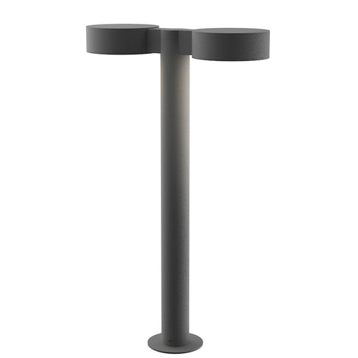 Sonneman Reals 2 Light 22" LED Double Bollard, Gray/Plate - 7307-PC-PL-74-WL