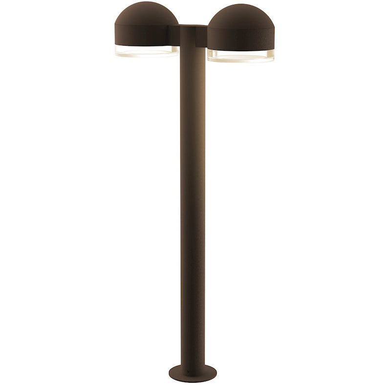 Sonneman Reals 2-Lt 29" LED Double Bollard, BZ//CLR Cylinder - 7308-DC-FH-72-WL