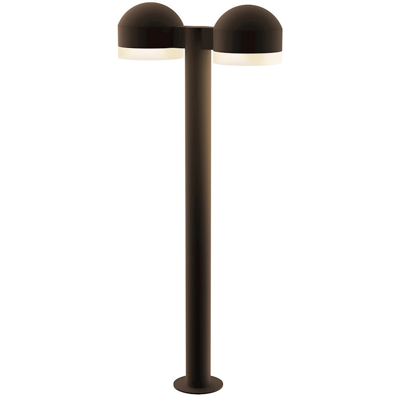 Sonneman Reals 2-Lt 29" LED Double Bollard/Bowl, BZ/WH Cyl - 7308-DC-FW-72-WL