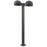 Sonneman Reals 2-Lt 29" LED Dbl Bollard, GY/Dome Caps/Plate - 7308-DC-PL-74-WL