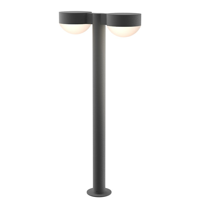 Sonneman Reals 2 Light 28" LED Double Bollard, Gray/Dome Lens - 7308-PC-DL-74-WL