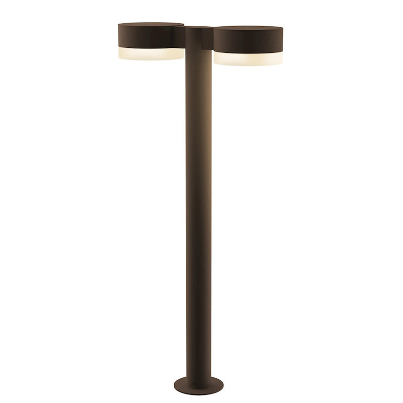 Sonneman Reals 2-Lt 28" LED Double Bollard, BZ/WH Cylinder - 7308-PC-FW-72-WL
