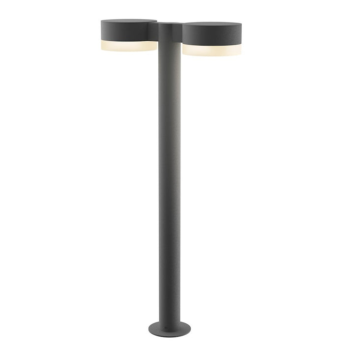 Sonneman Reals 2-Lt 28" LED Double Bollard, GY/WH Cylinder - 7308-PC-FW-74-WL