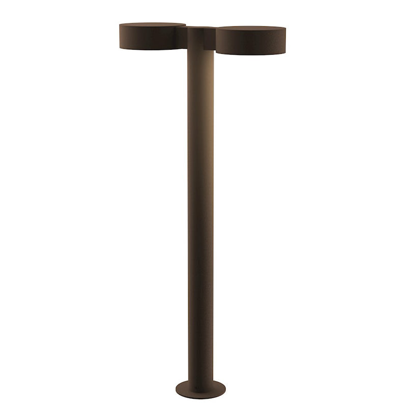 Sonneman Reals 2 Light 28" LED Double Bollard, BZ/Plate - 7308-PC-PL-72-WL