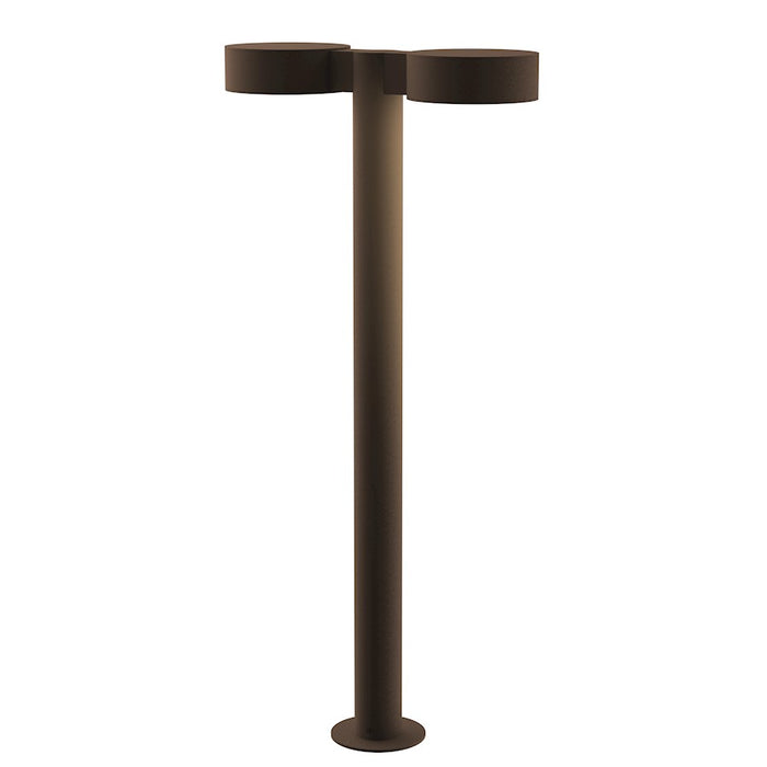 Sonneman Reals 2 Light 28" LED Double Bollard, BZ/Plate - 7308-PC-PL-72-WL