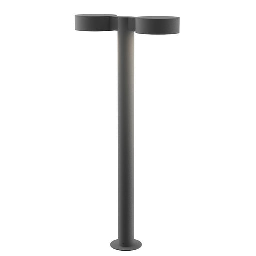 Sonneman Reals 2 Light 28" LED Double Bollard, Gray/Plate - 7308-PC-PL-74-WL