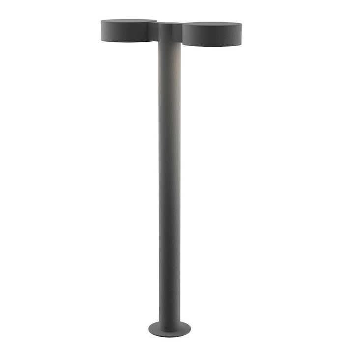 Sonneman Reals 2 Light 28" LED Double Bollard, Gray/Plate - 7308-PC-PL-74-WL
