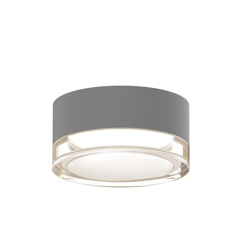 Sonneman Reals 1 Light LED Surface Mount, Gray/Clear Cylinder - 7309-XX-FH-74-WL