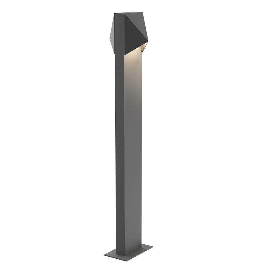 Sonneman Triform Compact 2 Light 28" LED Double Bollard, Gray - 7327-74-WL