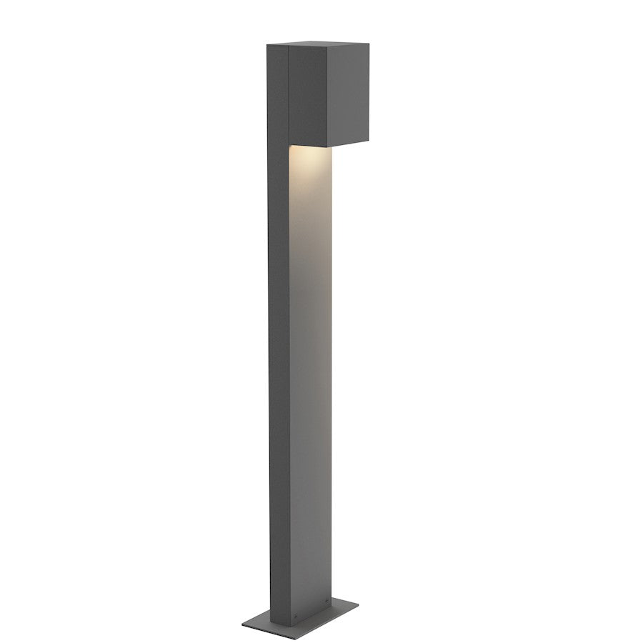 Sonneman Box 1 Light 28" LED Bollard, Textured Gray - 7343-74-WL