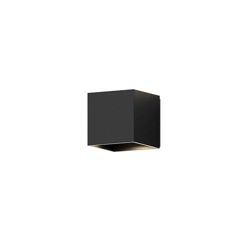 Sonneman Qube Small Wall Sconce, Textured Black/Textured Black - 7520-97