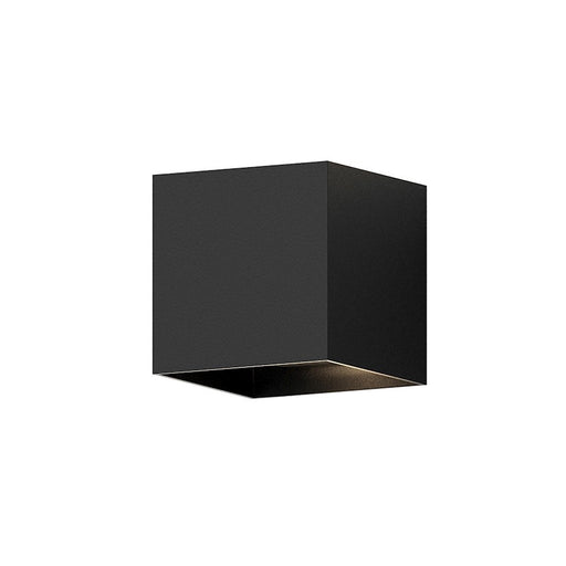 Sonneman Qube Large Wall Sconce, Textured Black/Textured Black - 7522-97