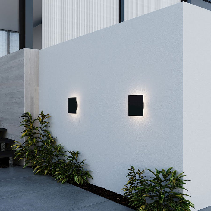 Sonneman LP Square Wall Sconce, Textured Black