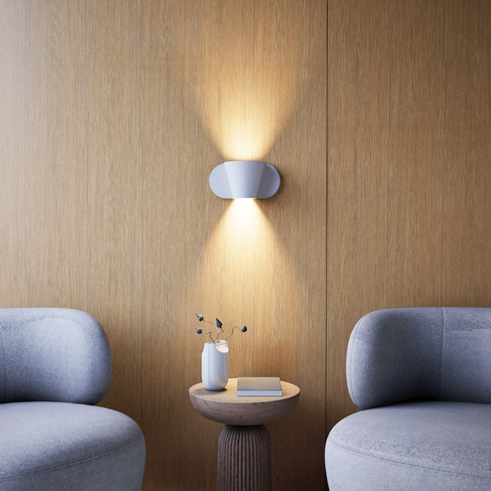 Sonneman Kaliko 2 Light Sconce, Aluminum/Textured White