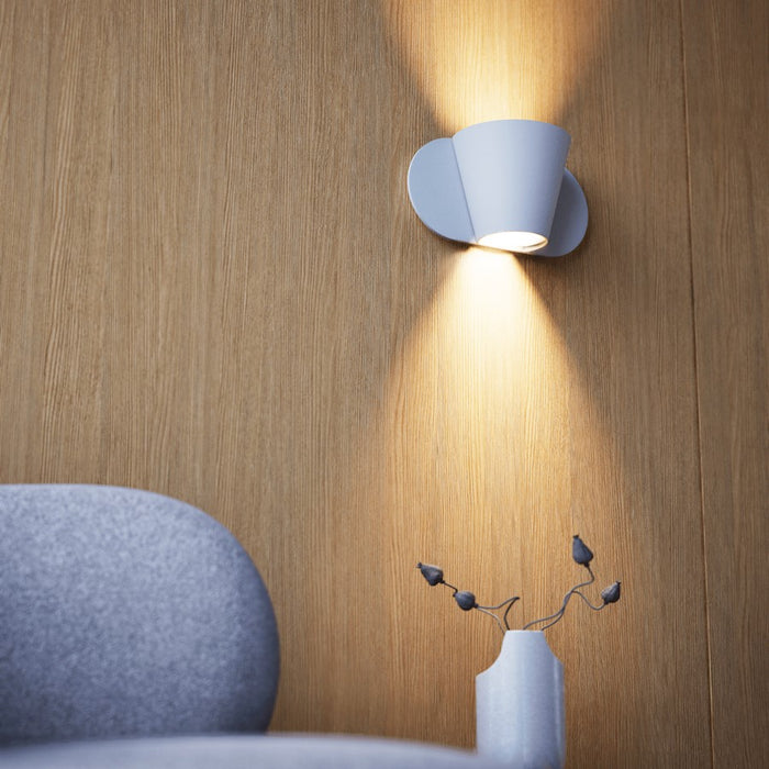 Sonneman Kaliko 2 Light Sconce, Aluminum/Textured White