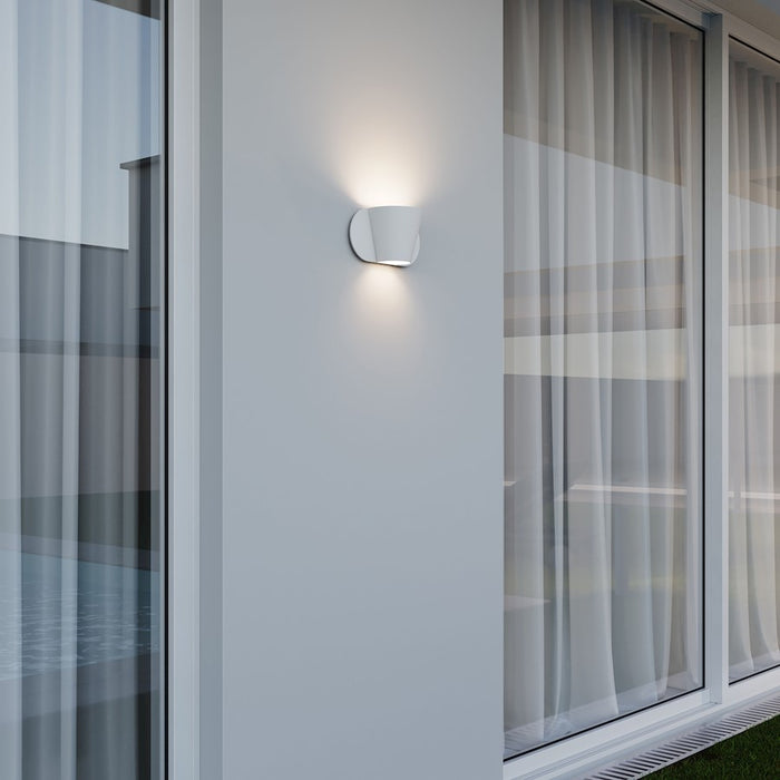 Sonneman Kaliko 2 Light Sconce, Aluminum/Textured White