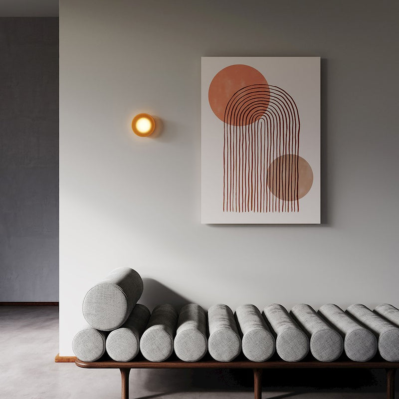 Sonneman Mist Round Wall Sconce/Surface Mount, Amber/Amber