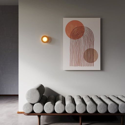 Sonneman Mist Round Wall Sconce/Surface Mount, Amber/Amber