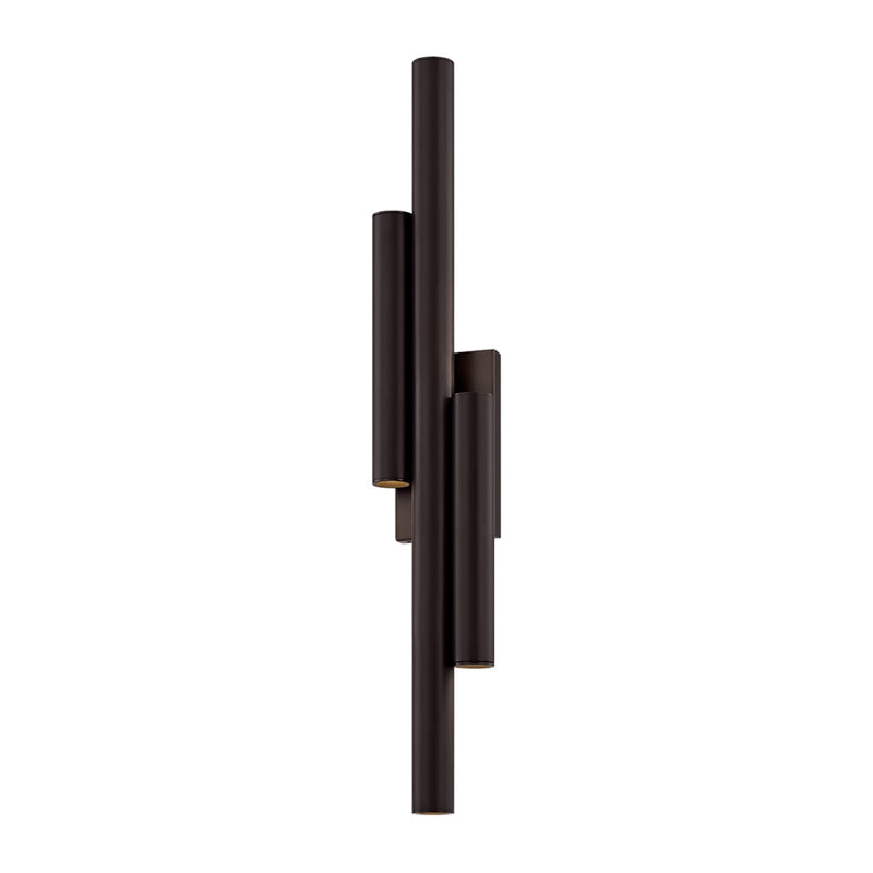 Sonneman Ellipse 18in 6-Light Wall Sconce | Black Brass and Etched Matte Acrylic | Bedroom & Hallway Accent Light | 3 x 18 in | Model 7610-51-BBR
