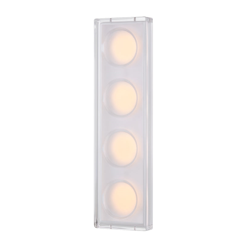 Sonneman Mars 18in 4-Light Bath Vanity Light | Polished Chrome and Clear Cast Glass | Bathroom Vanity & Powder Room | 5 x 18 in | Model 7614-01-PC