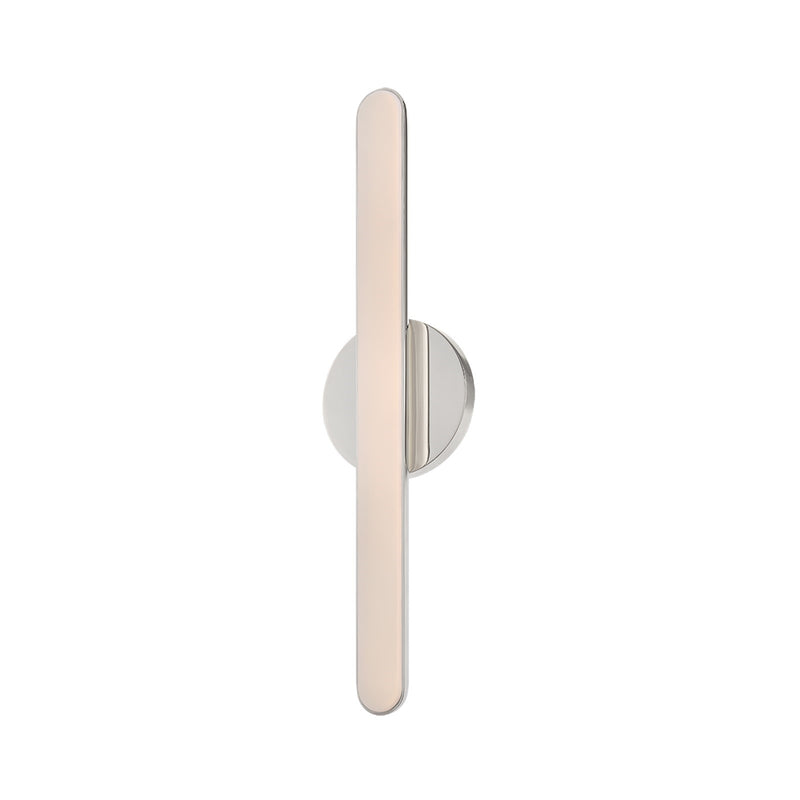 Sonneman Volt 18in 1-Light Bath and Vanity Sconce | Modern Polished Nickel and Matte White Acrylic | Bathroom Vanity & Powder Room | Model 7621-35-PN