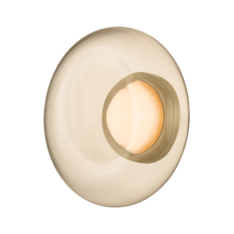 Sonneman Opalesce 10in 1-Light Wall Sconce | Modern Brass and Bronze Glass | Bedroom & Hallway Accent Light | 10 x 10 x 4 in | Model 7630-39-MB