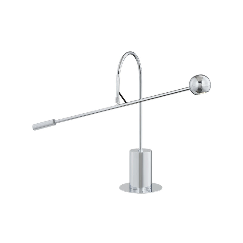 Sonneman Micro-Orbiter Rechargeable Table Lamp | Modern Polished Chrome Steel | Desk & Side Table Accent | 8.5 x 17.75 x 14.25 in | Model 7680-01-PC