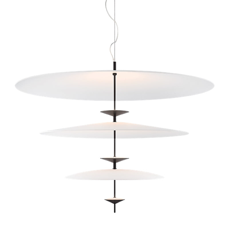 Sonneman Moleculis 36in 3-Light Chandelier | Modern Satin Black Steel and White Etched Acrylic | Dining Room & Foyer | 36 x 27 in | Model 7683-25-STB