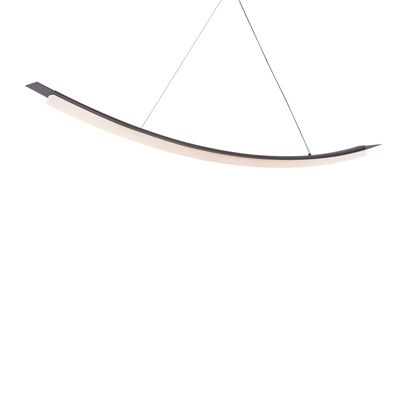 Sonneman Kaguya 78in 1-Light Linear | Modern Black Brass and Clear Etched Acrylic | Kitchen Island & Dining Room | Model 7704-51-BBR
