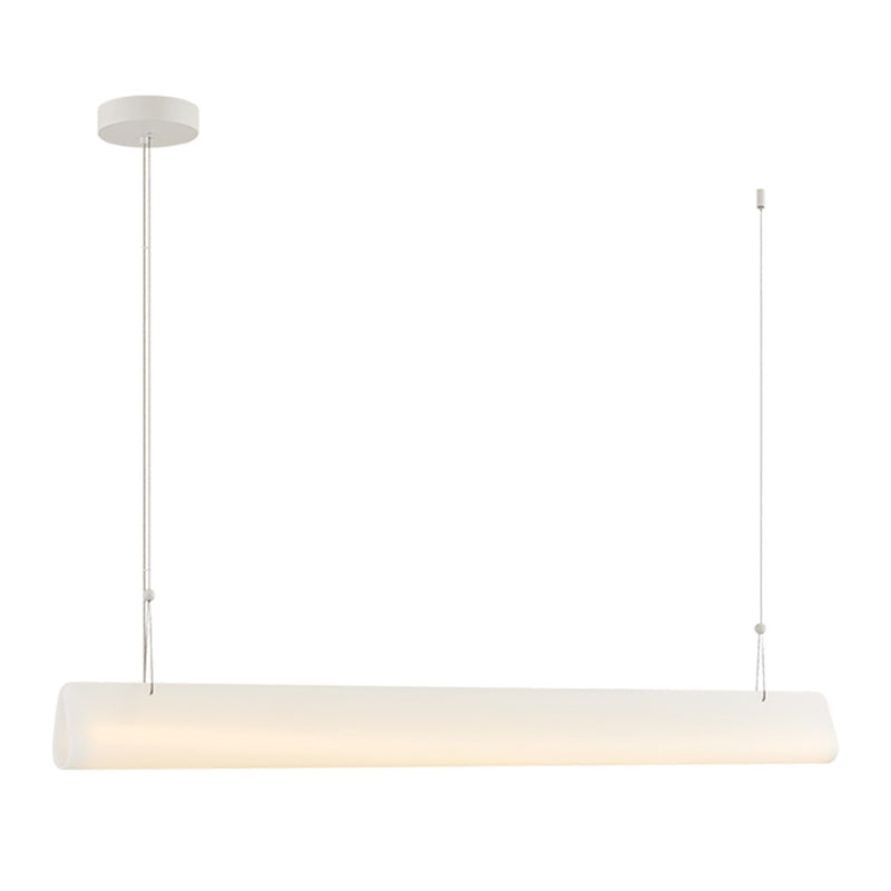 Sonneman Brunel 60in 1-Light Linear | Modern Satin White and Clear Etched Acrylic | Kitchen Island & Dining Room | Model 7705-03-STW
