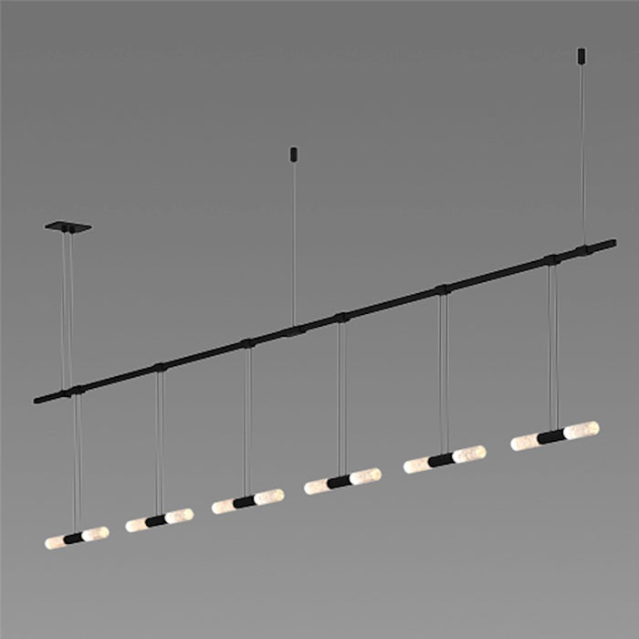 Sonneman Suspenders 2-Bar 36" Pendant, Black/Crystal