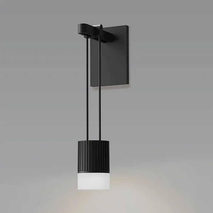 Sonneman Suspenders Mini Wall Sconce/Glass Diffuser, Satin Black