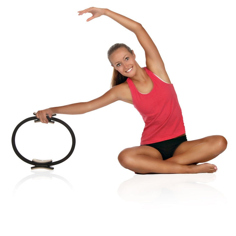 Stamina Pilates Magic Circle 14.75in | Heavy Resistance Black Steel Ring | Inner Thighs Arms Chest Toning | 14.75 in Diameter | Model 05-0020B