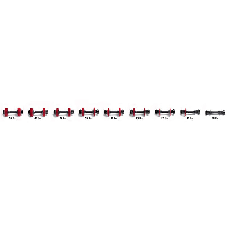 Stamina X Versa-Bell 50lb Adjustable Dumbbell | 10-50 lb 9-in-1 | Home Gym & Strength Training | 16 x 7.5 x 6.75 in | Model 05-2150